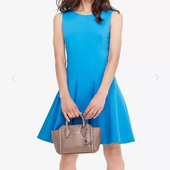 Diane Von Furstenberg Stella Embossed Ostrich Satchel Convertible Crossb… - Picture 6 of 17